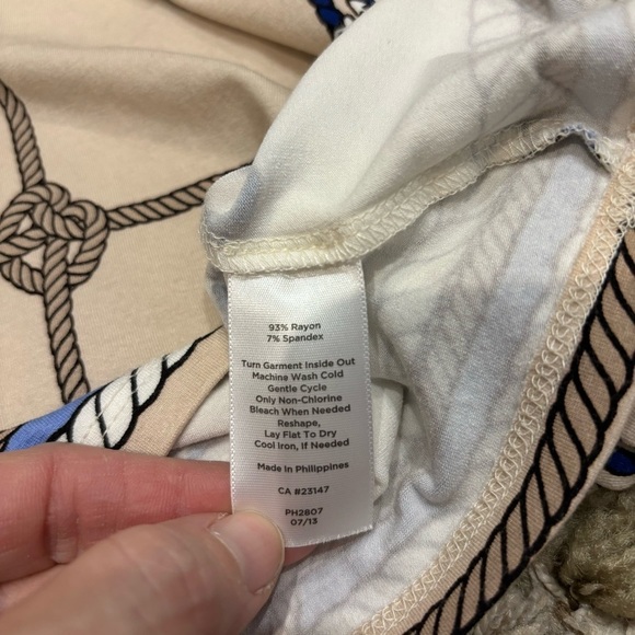 Talbots 1X Top Nautical Rope Print Stretch 3/4 Sleeve - Picture 11 of 11